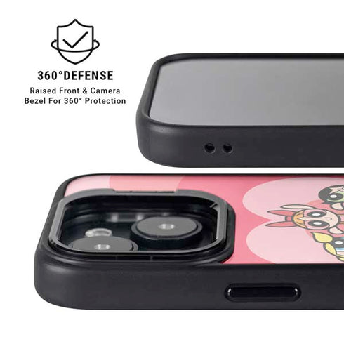 Cartoon Network Powerpuff Girls Hearts iPhone 15 Kickstand Case