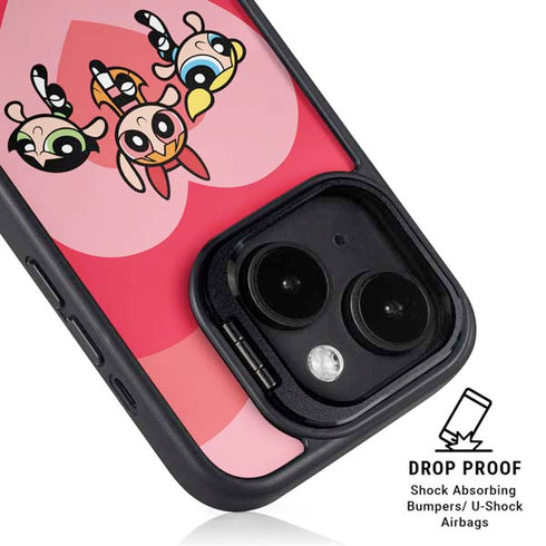 Cartoon Network Powerpuff Girls Hearts iPhone 15 Kickstand Case