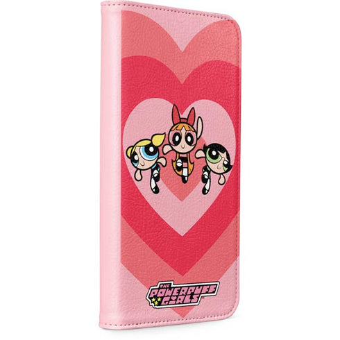 Cartoon Network Powerpuff Girls Hearts iPhone 15 Plus Folio Case