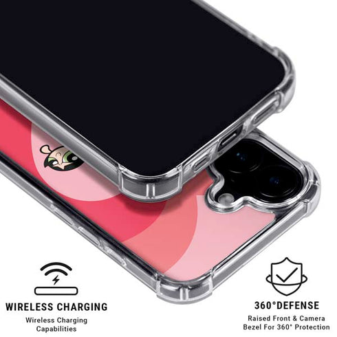 Cartoon Network Powerpuff Girls Hearts iPhone 16 Clear Case