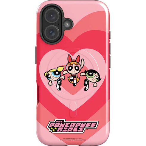 Cartoon Network Powerpuff Girls Hearts iPhone 16 Magsafe Impact Case