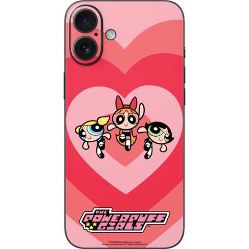Cartoon Network Powerpuff Girls Hearts iPhone 16 Plus Skin