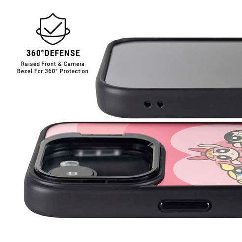 Cartoon Network Powerpuff Girls Hearts iPhone 16e Kickstand Case