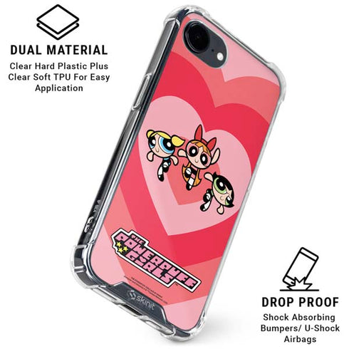 Cartoon Network Powerpuff Girls Hearts iPhone 16e Clear Case