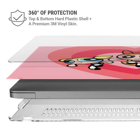 Cartoon Network Powerpuff Girls Hearts MacBook Pro 14in (2021-24) Case plus Skin