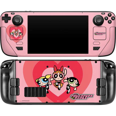 Cartoon Network Powerpuff Girls Hearts Steam Deck Handheld Gaming Computer OLED Skin