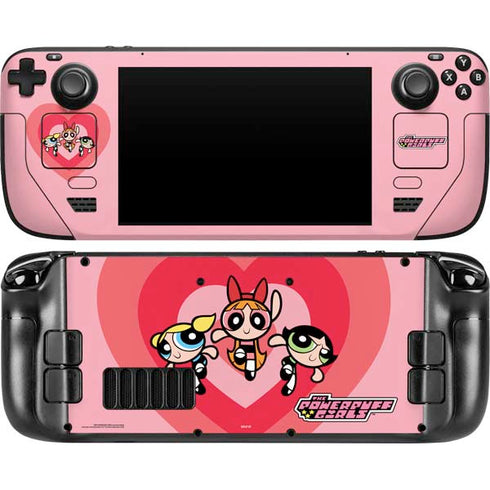 Cartoon Network Powerpuff Girls Hearts Steam Deck Handheld Gaming Computer Skin