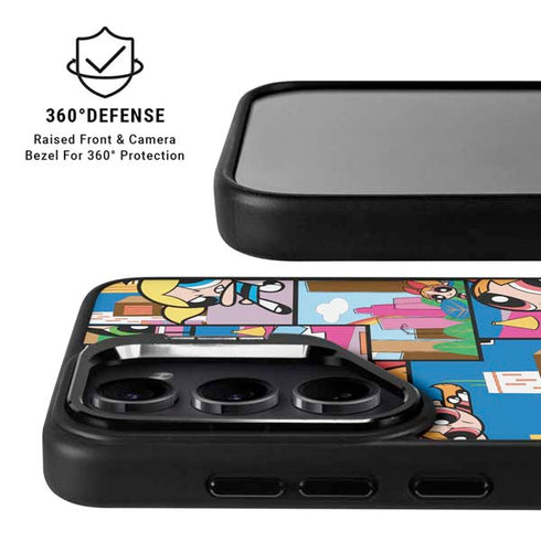 Cartoon Network Powerpuff Girls Patches Galaxy S25 Kickstand Case