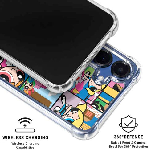 Cartoon Network Powerpuff Girls Patches Galaxy S25 Plus Clear Case