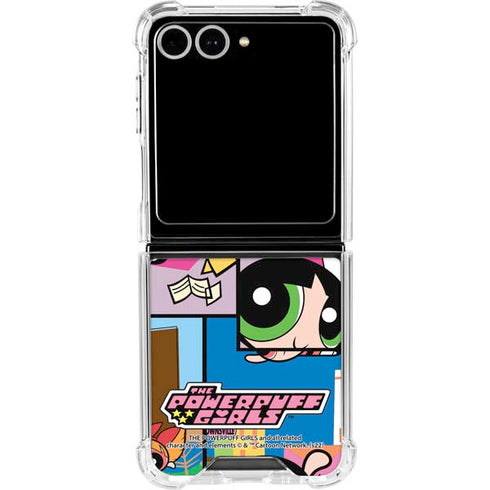 Cartoon Network Powerpuff Girls Patches Galaxy Z Flip7 Clear Case