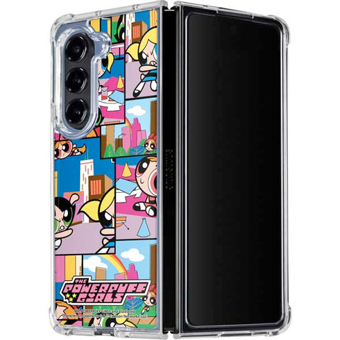 Cartoon Network Powerpuff Girls Patches Galaxy Z Fold5 5G Clear Case
