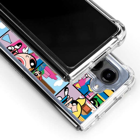 Cartoon Network Powerpuff Girls Patches Galaxy Z Fold5 5G Clear Case