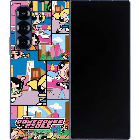 Cartoon Network Powerpuff Girls Patches Galaxy Z Fold6 Skin