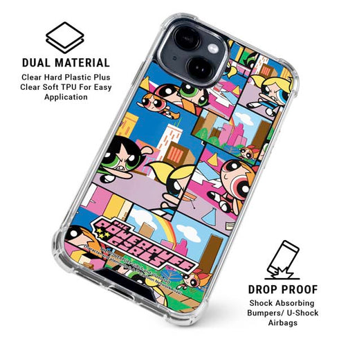 Cartoon Network Powerpuff Girls Patches iPhone 15 Clear Case