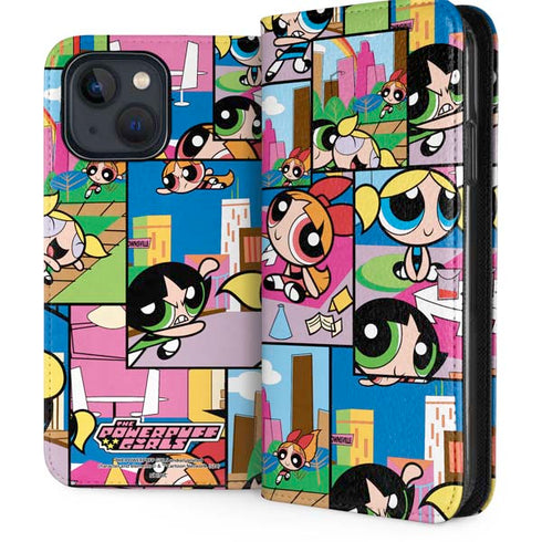 Cartoon Network Powerpuff Girls Patches iPhone 15 Plus Folio Case