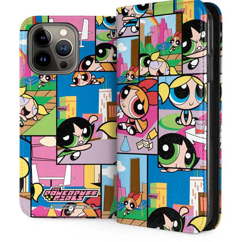 Cartoon Network Powerpuff Girls Patches iPhone 15 Pro Max Folio Case