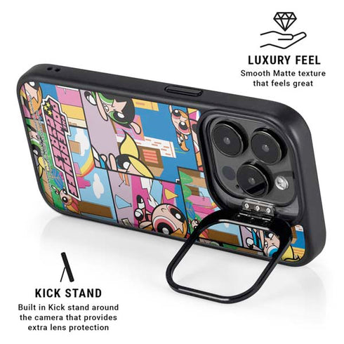 Cartoon Network Powerpuff Girls Patches iPhone 16 Pro Max Kickstand Case
