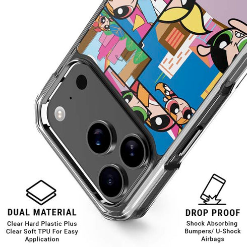 Cartoon Network Powerpuff Girls Patches iPhone 17 Pro Clear Case