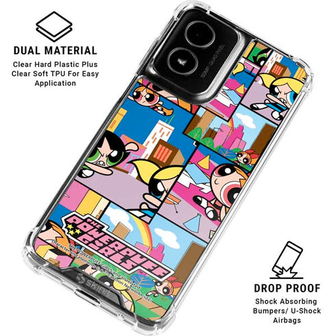 Cartoon Network Powerpuff Girls Patches Moto G Power 5G (2024) Clear Case