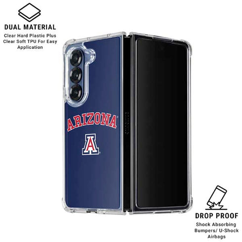 University of Arizona Primary Logo Blue Galaxy Z Fold6 Clear Case