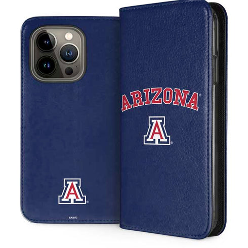 University of Arizona Primary Logo Blue iPhone 13 Pro Folio Case
