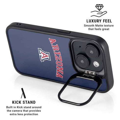 University of Arizona Primary Logo Blue iPhone 14 Plus Kickstand Case