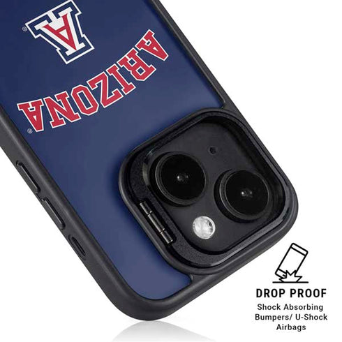 University of Arizona Primary Logo Blue iPhone 14 Plus Kickstand Case