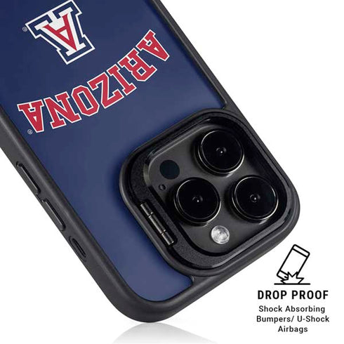 University of Arizona Primary Logo Blue iPhone 14 Pro Max Kickstand Case