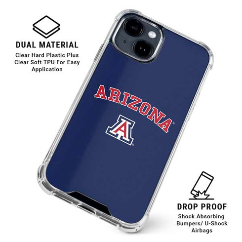 University of Arizona Primary Logo Blue iPhone 15 Clear Case