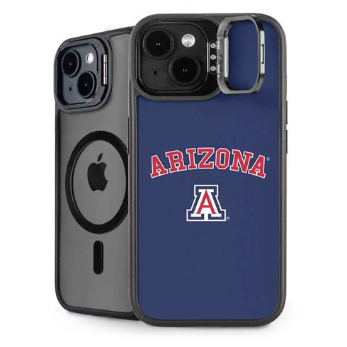 University of Arizona Primary Logo Blue iPhone 15 Plus Kickstand Case