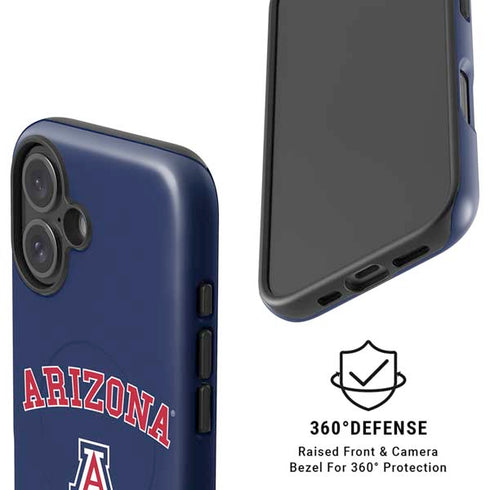 University of Arizona Primary Logo Blue iPhone 16 Magsafe Impact Case