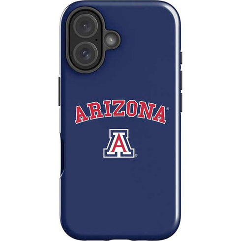 University of Arizona Primary Logo Blue iPhone 16 Plus Impact Case