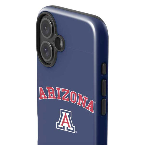 University of Arizona Primary Logo Blue iPhone 16 Plus Impact Case