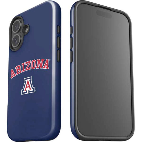 University of Arizona Primary Logo Blue iPhone 16 Plus Impact Case