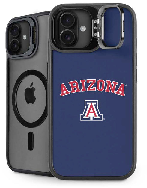University of Arizona Primary Logo Blue iPhone 16 Plus Kickstand Case