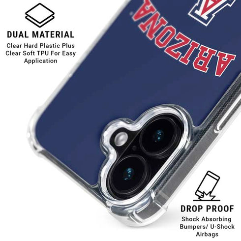 University of Arizona Primary Logo Blue iPhone 16 Plus MagSafe Case