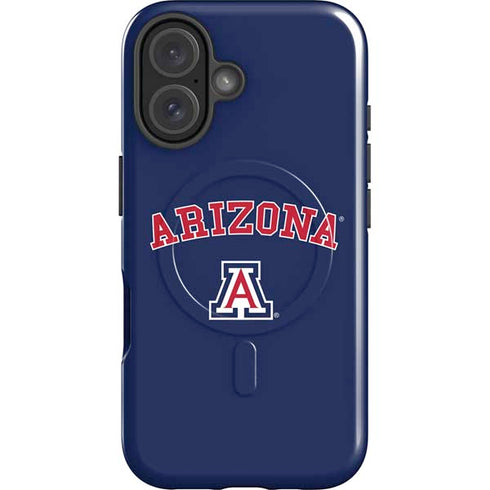 University of Arizona Primary Logo Blue iPhone 16 Plus Magsafe Impact Case