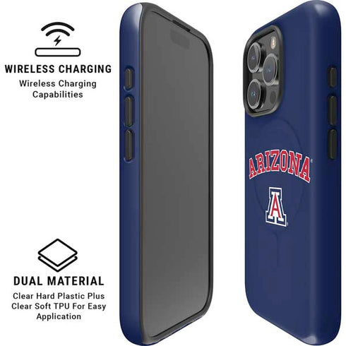University of Arizona Primary Logo Blue iPhone 16 Pro Magsafe Impact Case