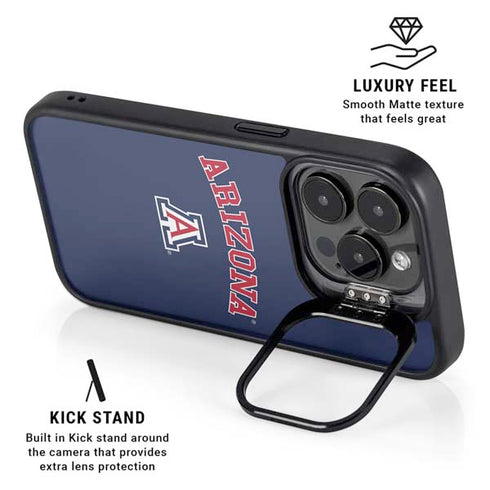 University of Arizona Primary Logo Blue iPhone 16 Pro Max Kickstand Case