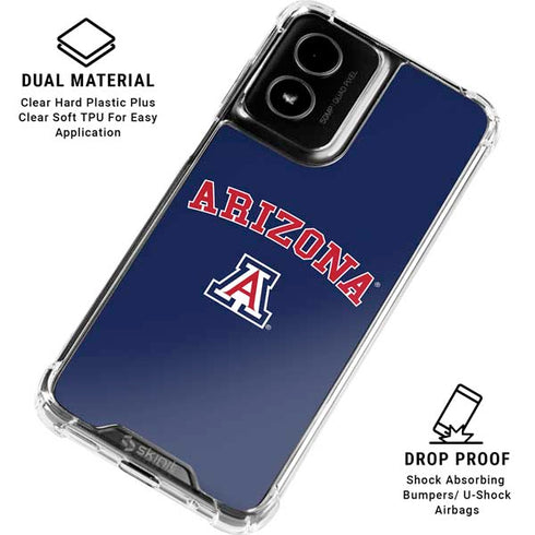 University of Arizona Primary Logo Blue Moto G Power 5G (2024) Clear Case