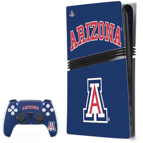 University of Arizona Primary Logo Blue PS5 Pro Bundle Skin