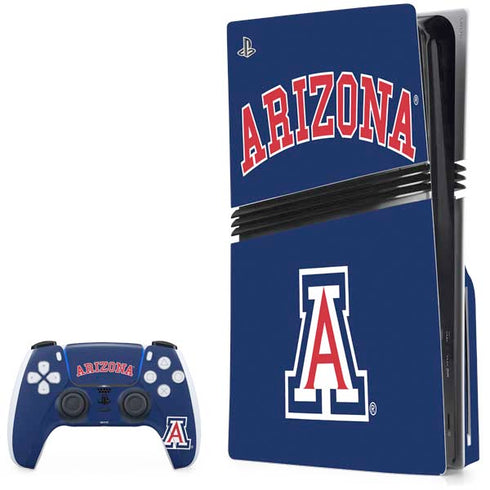University of Arizona Primary Logo Blue PS5 Pro Disk Bundle Skin