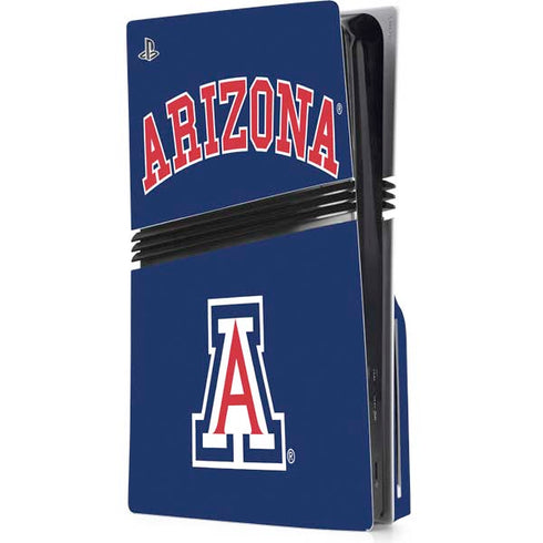 University of Arizona Primary Logo Blue PS5 Pro Disk Console Skin
