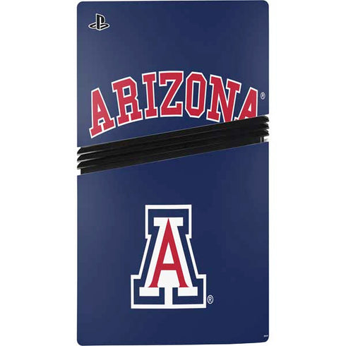 University of Arizona Primary Logo Blue PS5 Pro Disk Console Skin