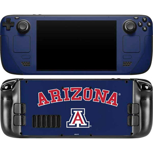 University of Arizona Primary Logo Blue Steam Deck Handheld Gaming Computer OLED Skin
