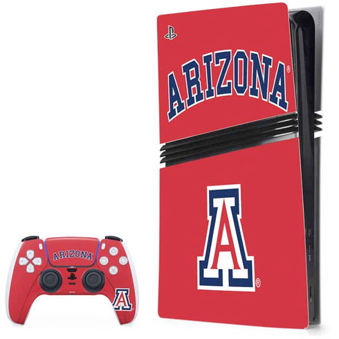 University of Arizona Primary Logo Red PS5 Pro Bundle Skin