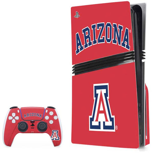 University of Arizona Primary Logo Red PS5 Pro Disk Bundle Skin