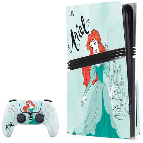 Disney Princess Ariel PS5 Pro Disk Bundle Skin