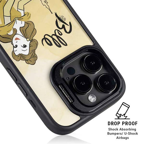Disney Princess Belle Art iPhone 14 Pro Max Kickstand Case