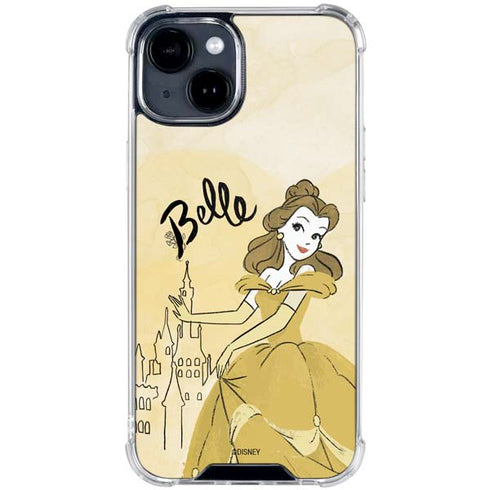 Disney Princess Belle Art iPhone 15 Clear Case